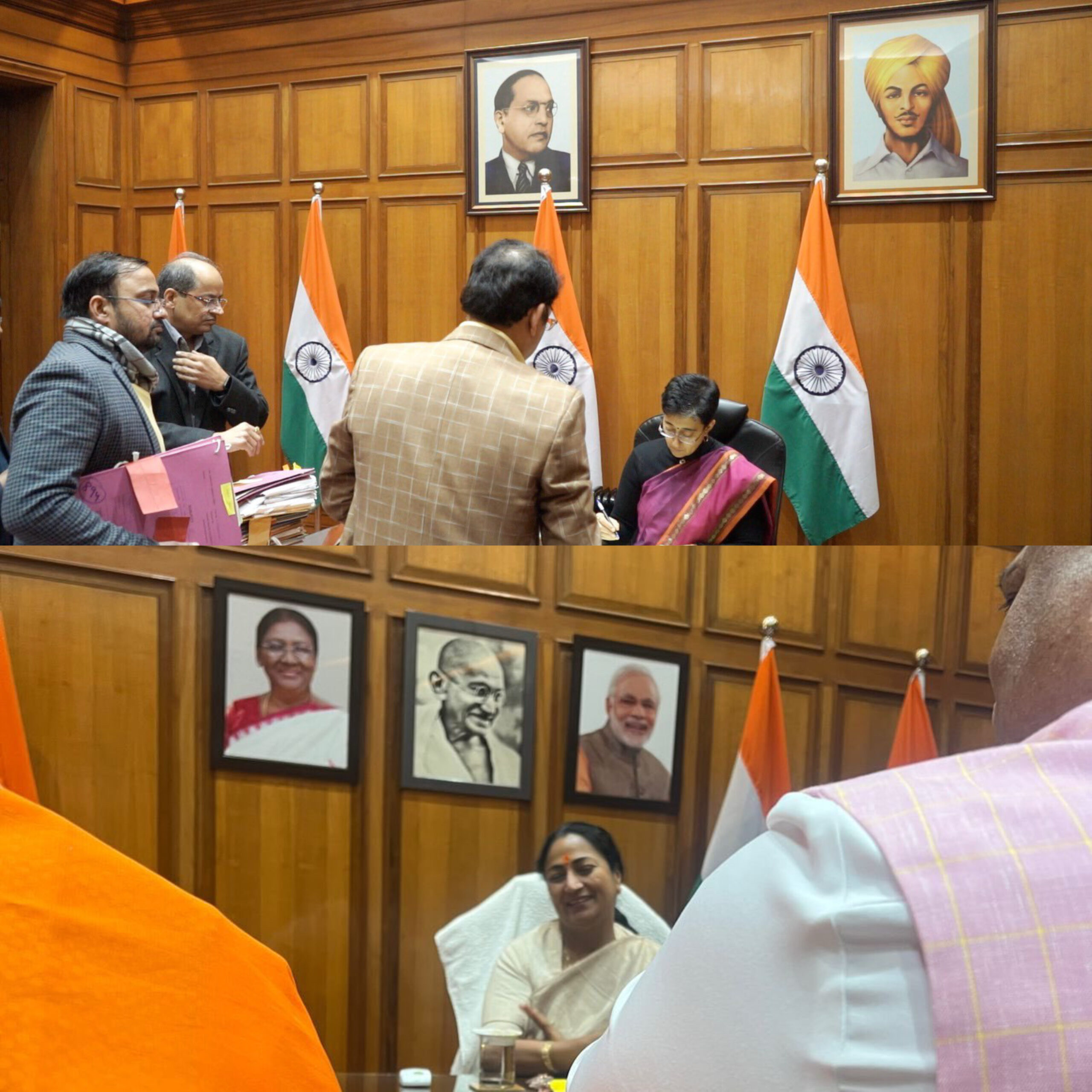 शुरू हुई दिल्ली में सियासत, मुख्यमंत्री कार्यालय से हटाई गई बाबा साहेब अंबेडकर और भगत सिंह की तस्वीरे 